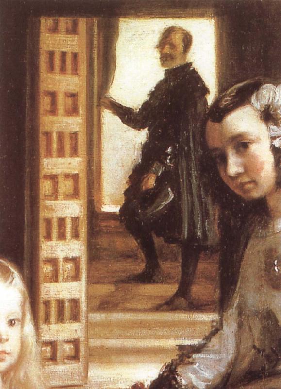 VELAZQUEZ, Diego Rodriguez de Silva y Detail of Palace handmaiden